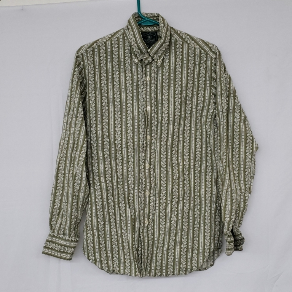 Lucky Brand L/S Button Down Shirt Green Striped